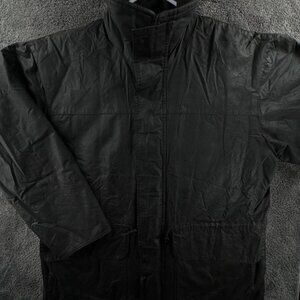 Barbour Waxed Jacket Men Outdoors Medium Black A1560 Full Zip Lined Winter